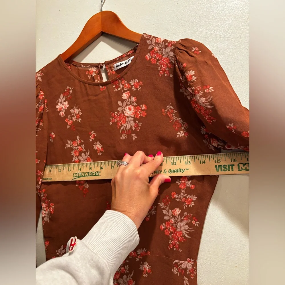 Reformation Brown Floral Mini Dress - Picture 7 of 13
